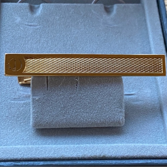 Dunhill d Logo Tie Clasp Cufflinks Set Vintage Gold Original Presentation Box - Picture 8 of 9